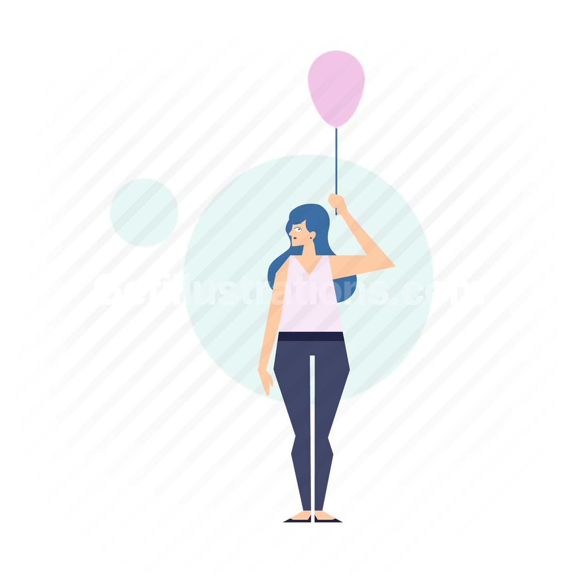 balloon, woman, female, decor, decoration